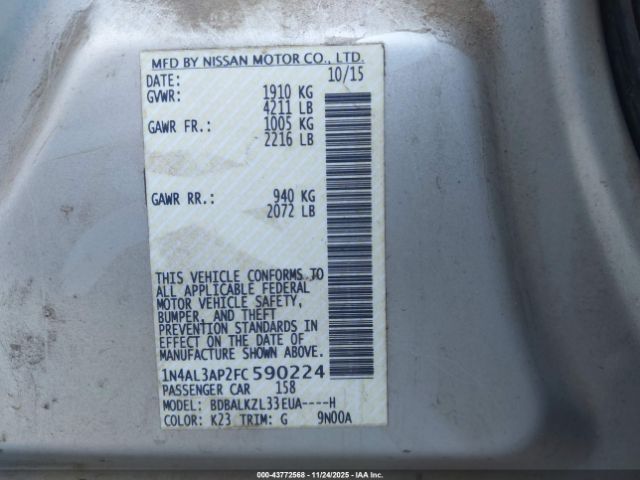 Nissan Altima 2.5 Sv Image 10